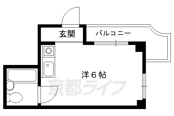 ドルミ新町(ワンルーム/3階)の間取り写真
