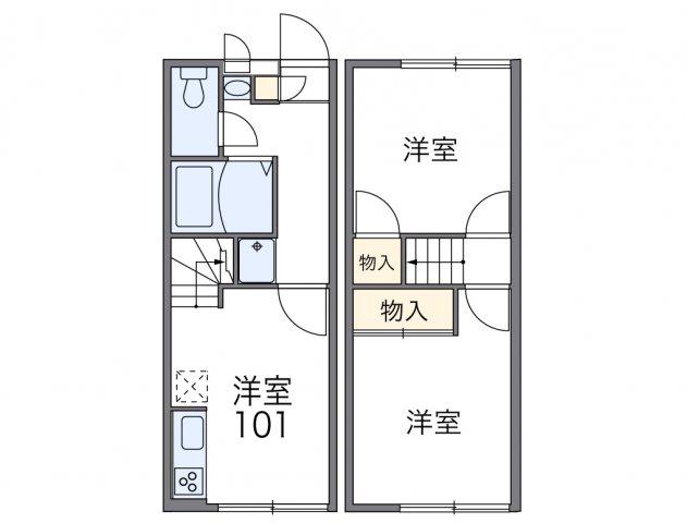 レオパレス吉春(2DK/1階)の間取り写真