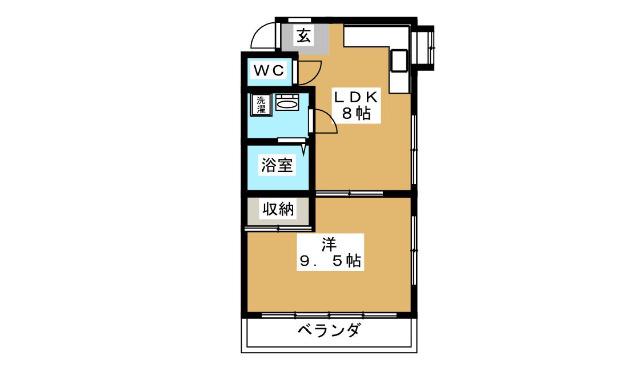 大野ハイツ(1LDK/2階)の間取り写真
