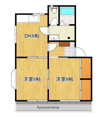 ピアNANSEI(2DK/2階)の間取り写真