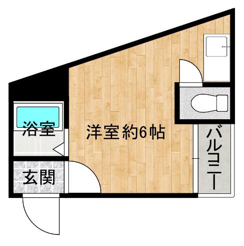 第6大朋マンション(ワンルーム/6階)の間取り写真