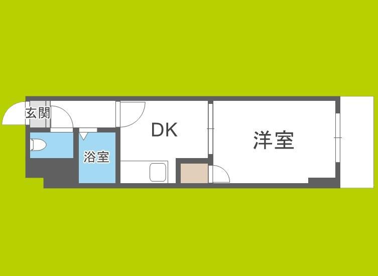 エフアール丸山通(1DK/1階)の間取り写真