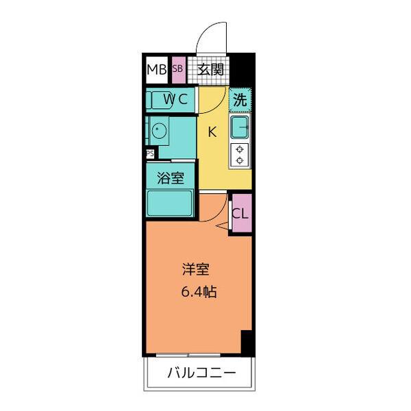 ラグゼナ上前津(1K/8階)の間取り写真