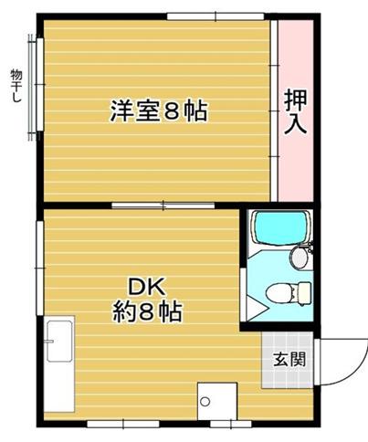 カラキマンション(1DK/3階)の間取り写真
