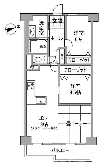 泉北星和台コーポラス(2LDK/10階)の間取り写真