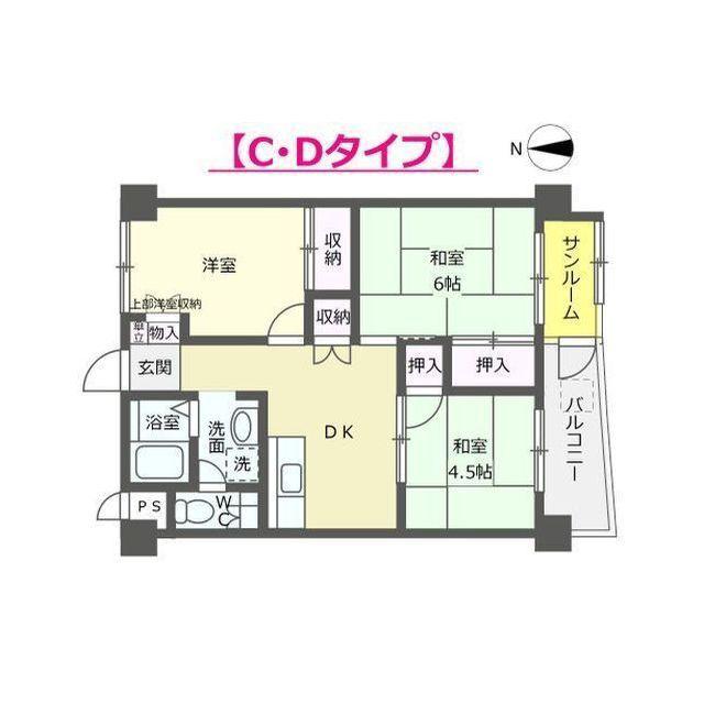 サンピア泉ヶ丘(3DK/9階)の間取り写真