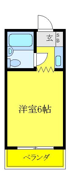 ハイツゴールド(ワンルーム/2階)の間取り写真