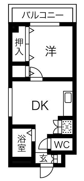 メゾンインクスあびこ(1DK/3階)の間取り写真