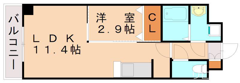 CASSIOPEIA HAKOZAKI(1LDK/5階)の間取り写真