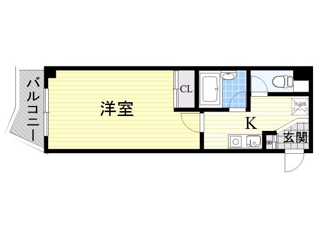 COLLECTION桜ノ宮Ⅱ(1K/4階)の間取り写真