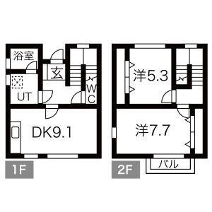 グレイストウフジ滝の水(2LDK/1階)の間取り写真