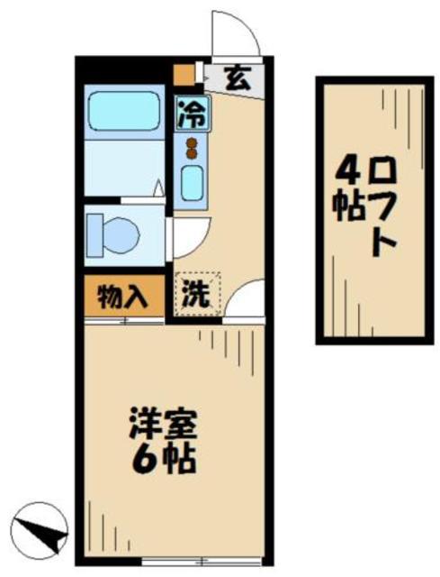 レオパレスハーモニー(1K/2階)の間取り写真