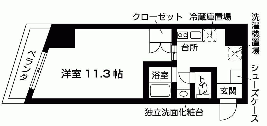 アネックス西院(1K/8階)の間取り写真