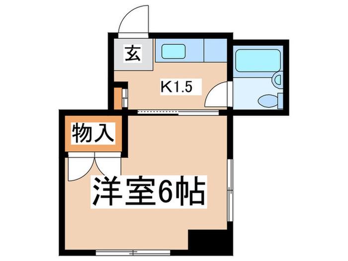 エステエビル(1K/4階)の間取り写真