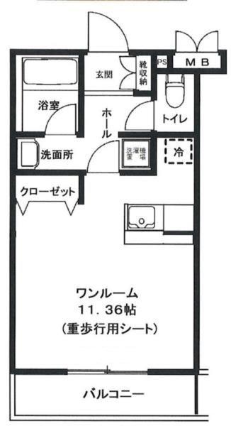 サウザンドV(ワンルーム/2階)の間取り写真