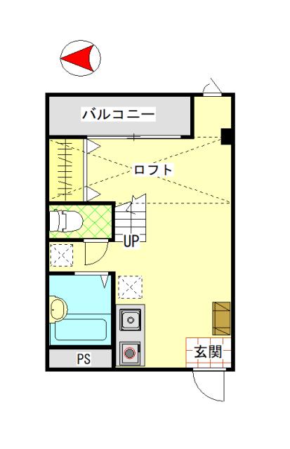 クレスト ウッド(ワンルーム/2階)の間取り写真