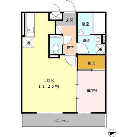 オッツ・マノワール(1LDK/2階)の間取り写真