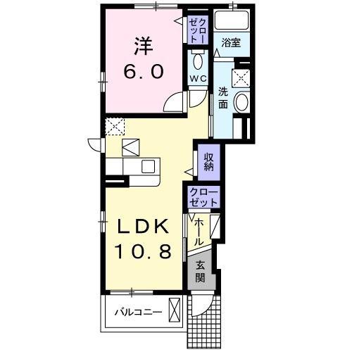 ビアン カンパーニュIIA(1LDK/1階)の間取り写真