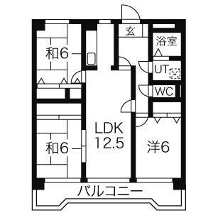 ふぁみーゆ月見坂(3LDK/5階)の間取り写真