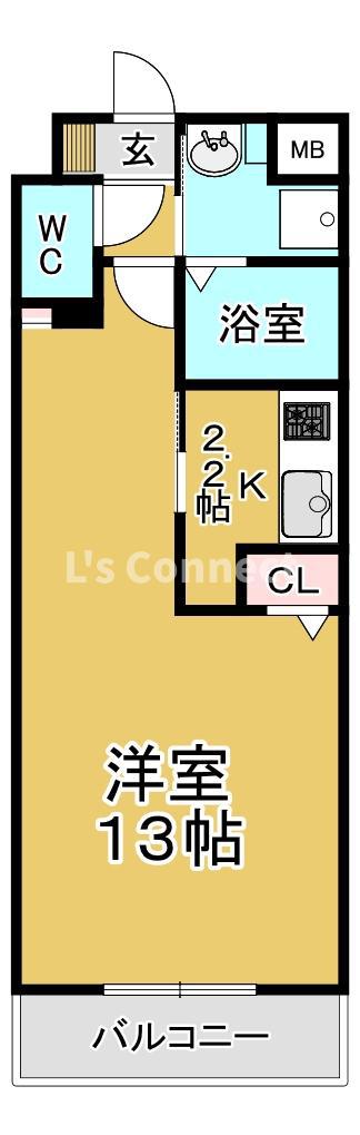 ツインプラザ幸(1DK/6階)の間取り写真