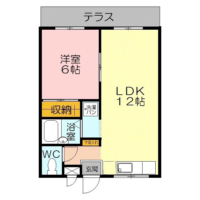 アトリエコート(1LDK/1階)の間取り写真