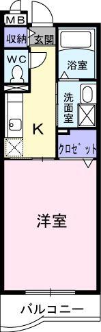 ARDEUR アルドゥール(1K/3階)の間取り写真