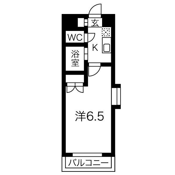 カーサ川並(1K/4階)の間取り写真