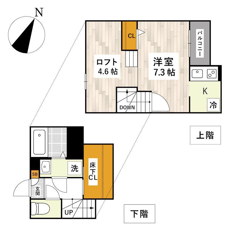 ADC北熊本パピーズ(1K/1階)の間取り写真