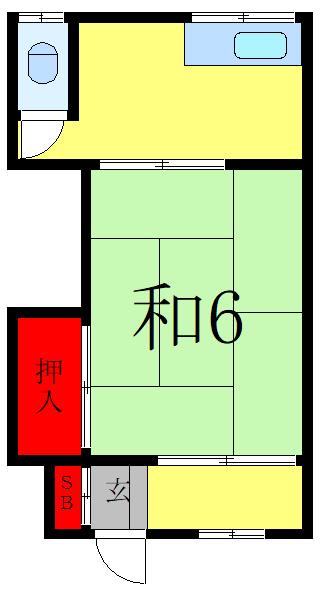 新井荘(1K/1階)の間取り写真