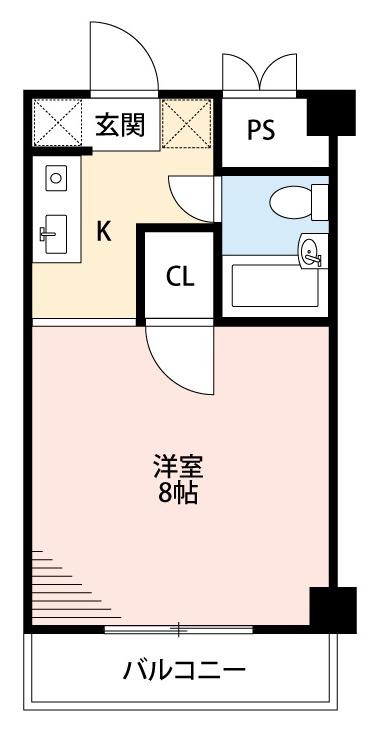 AIコンフォート小豆坂(1K/4階)の間取り写真