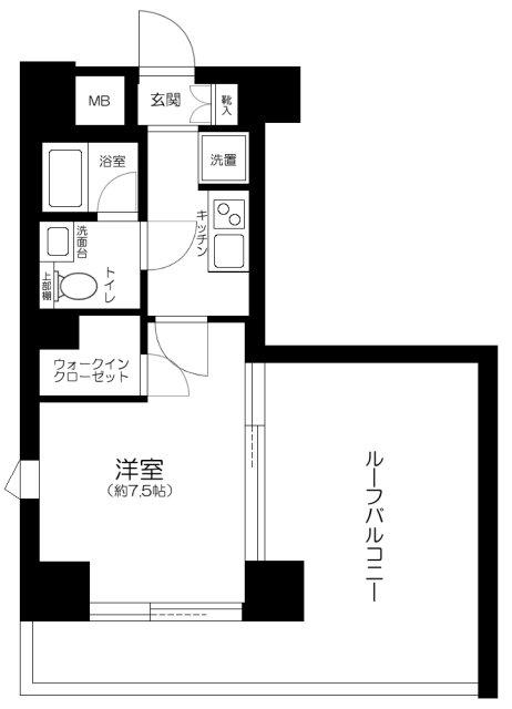 ビィ・フォルマ田園調布(1K/7階)の間取り写真