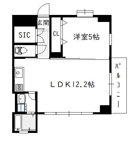 リヴィエール・トピカ(1LDK/7階)の間取り写真
