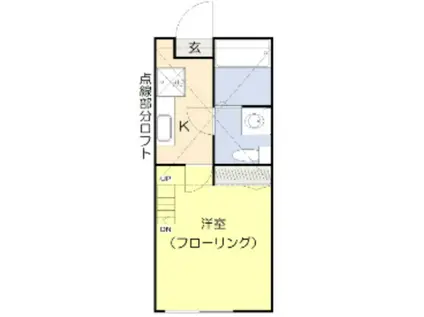 ヴァンタジオM(1K/1階)の間取り写真