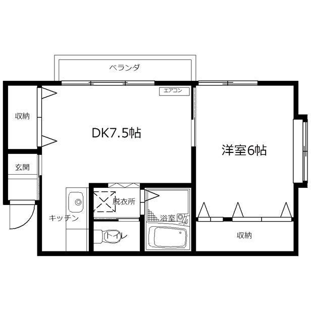 エンジェルハウス(1DK/2階)の間取り写真