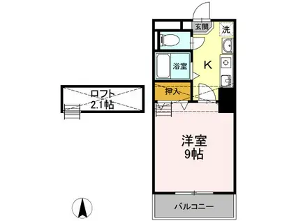 ロイヤルキャビン井坂(1K/3階)の間取り写真
