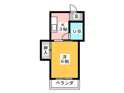 コーポ飛島 A(1K/1階)の間取り写真