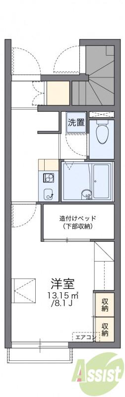 レオパレス五月丘(1K/1階)の間取り写真