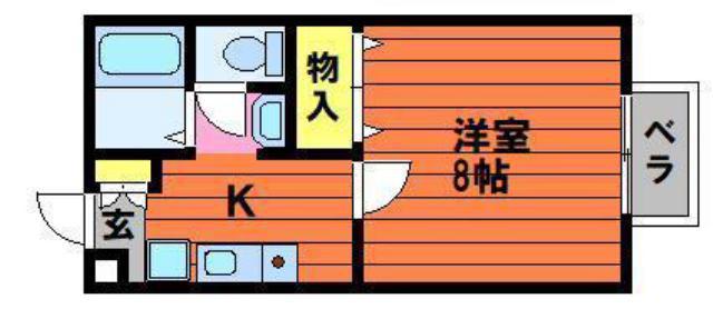 セジュール平松(1K/2階)の間取り写真