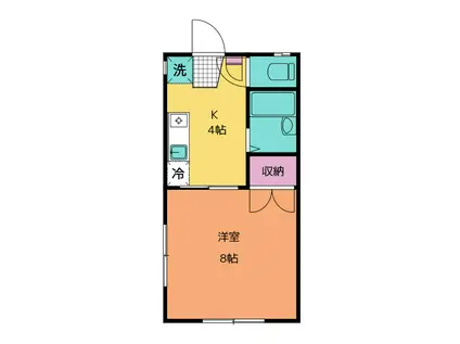 ロイヤルヒルズキウチ(1K/1階)の間取り写真