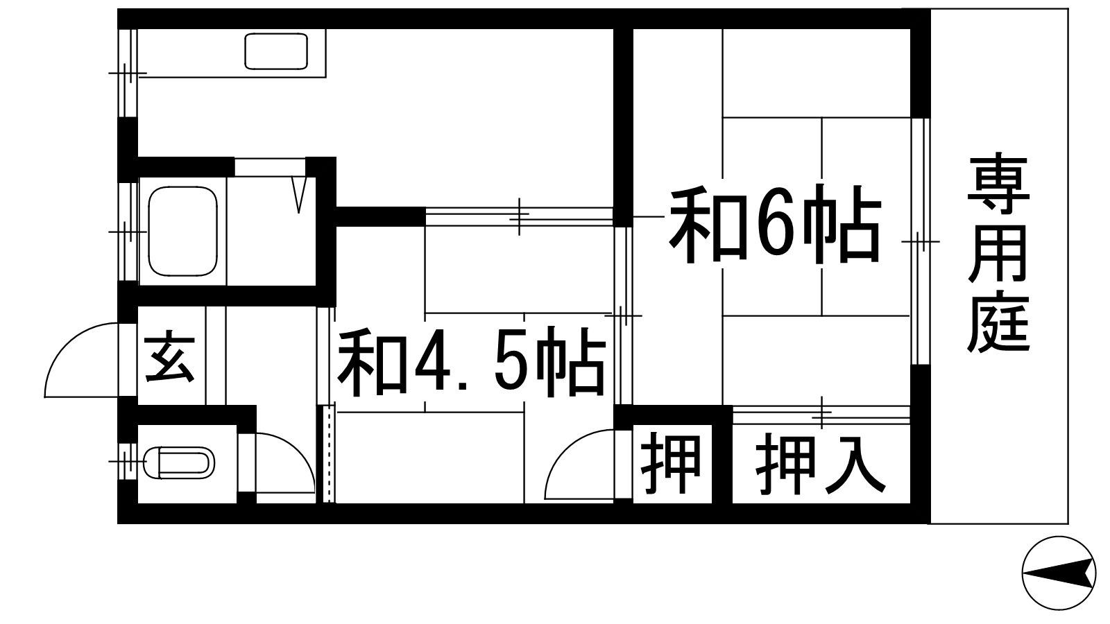清和荘(2K/1階)の間取り写真