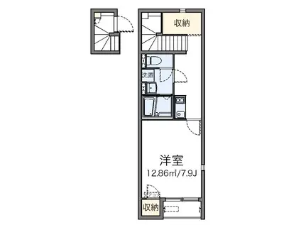 WINDBELL(1K/2階)の間取り写真