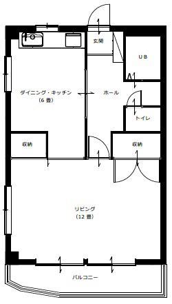 エルムハイツ(1LDK/1階)の間取り写真