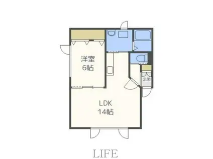 コーポ芳賀(1LDK/1階)の間取り写真
