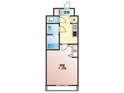 レジュールアッシュ難波MINAMI II(1K/6階)の間取り写真