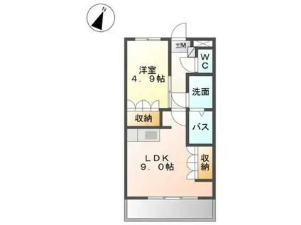 サングリーンズ(1LDK/3階)の間取り写真