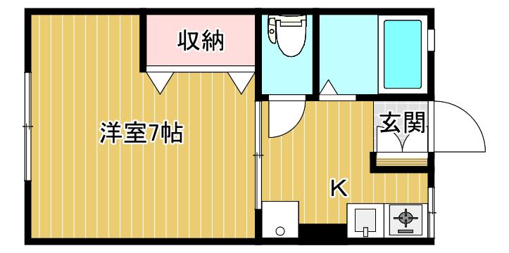 SAJA関屋昭和町(1K/1階)の間取り写真