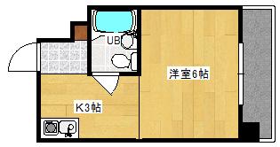 CALM東観音(ワンルーム/4階)の間取り写真