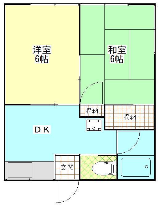いさみハイツ(2DK/1階)の間取り写真