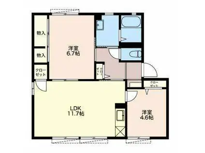 モントレーM A(2LDK/1階)の間取り写真