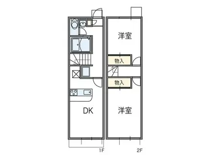 レオパレスラダックC(2DK/1階)の間取り写真